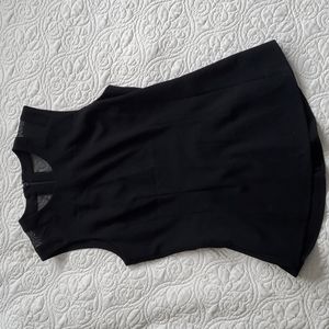 Nic+Zoe Black Mesh Peplum Sleeveless Top